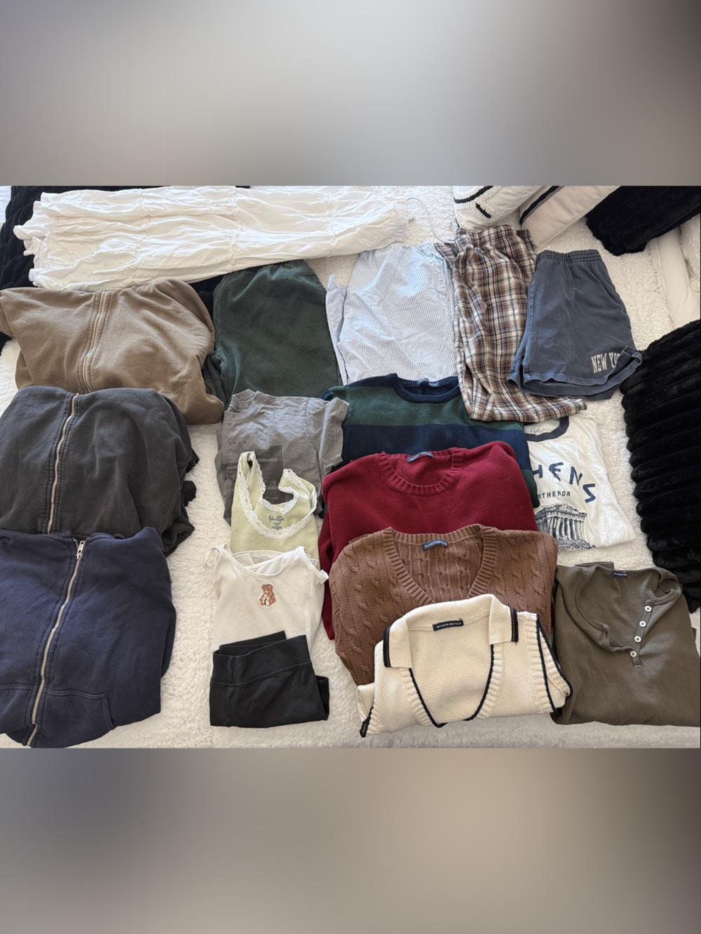 Brandy Melville Brown Cable Knit V-Neck Sweater